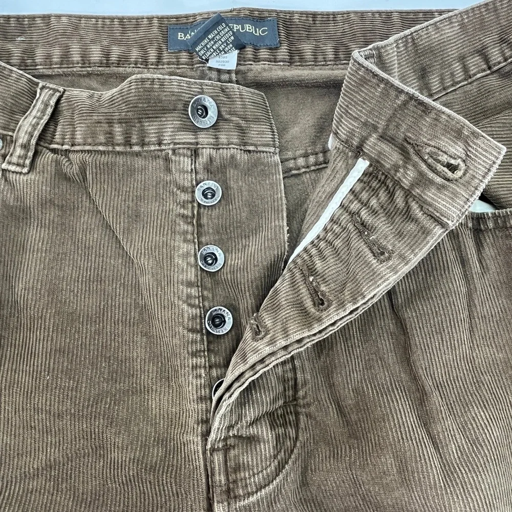 Vtg Y2K Banana Republic Mens 5 Button Fly Brown Corduroy Pants Jeans 36 x32‎
